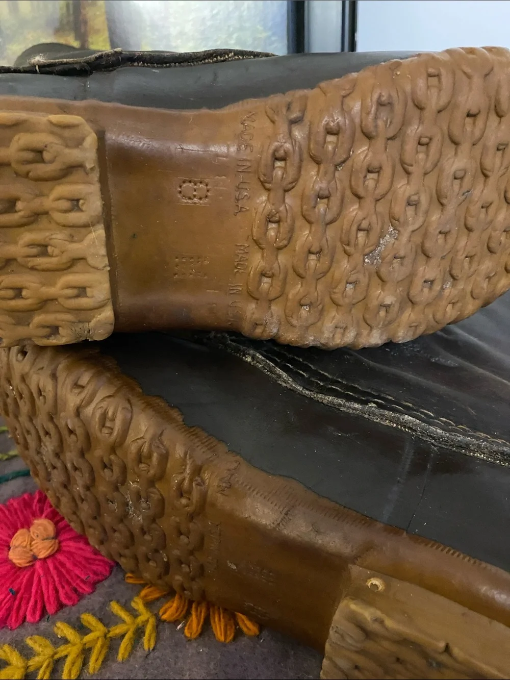 Vintage L.L Bean Men's Dark Brown Lace-Up Waterproof Hunting Boots,